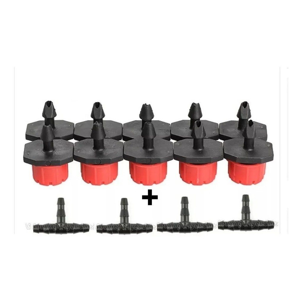 Kit Irrigação Com 20 Gotejadores + 20 Conexão T 4mm