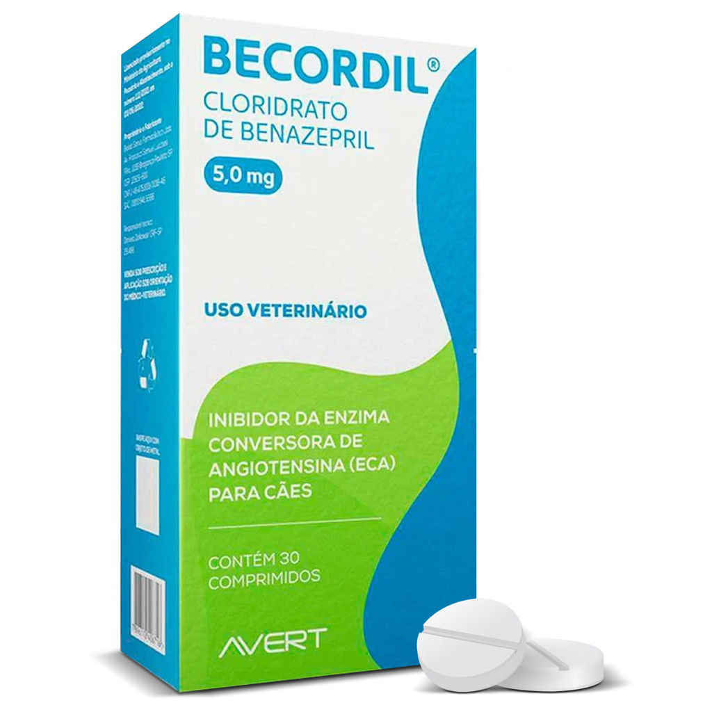 Becordil 5mg C/30 Cápsulas Tratamento Anti-hipertensivo Cães em Oferta na Shopee