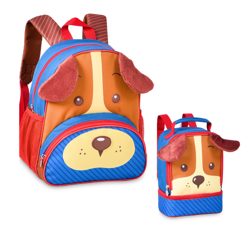 Kit Mochila de Costas e Lancheira Infantil Feminina e Masculina Pets - Clio Style KITS:VERMELHO em Oferta na Shopee