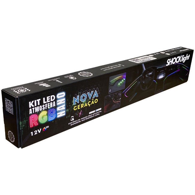 Kit Led Atmosfera Nano Rgb Painel Neon 18x1 12v Shocklight em Oferta na Shopee
