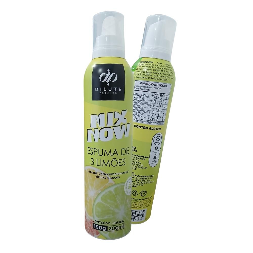 Dilute MixNow Espuma de 03 Limões 200g Drink Coquetel Café