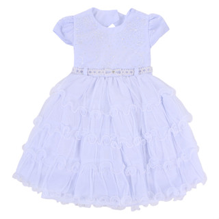 Vestido Festa Infantil Menina Bonita Pala Bordada E Saia Babado em Oferta na Shopee