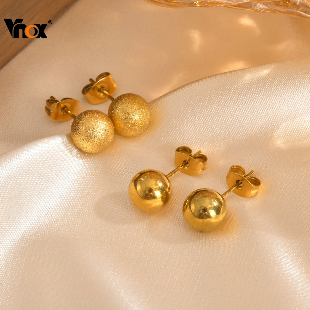 Brincos De Bola De Aço Vnox Para Mulheres E Meninas , Piercing Sem Manchas , Acessórios De Joias Presente em Oferta na Shopee