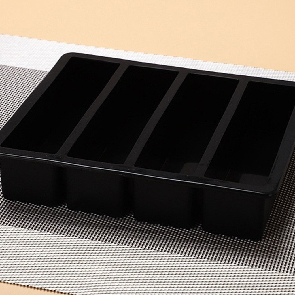Forma De Silicone 4 Cavidades De Gelo Vermelho Ou Preto Retangular 17x14CM Multicolorido De Desenforma em Oferta na Shopee