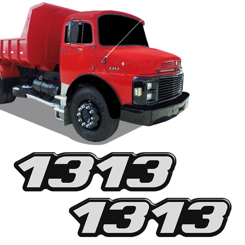 Kit Emblema 1313 Mercedes Benz Antigo Caminhão Resinado em Oferta na Shopee