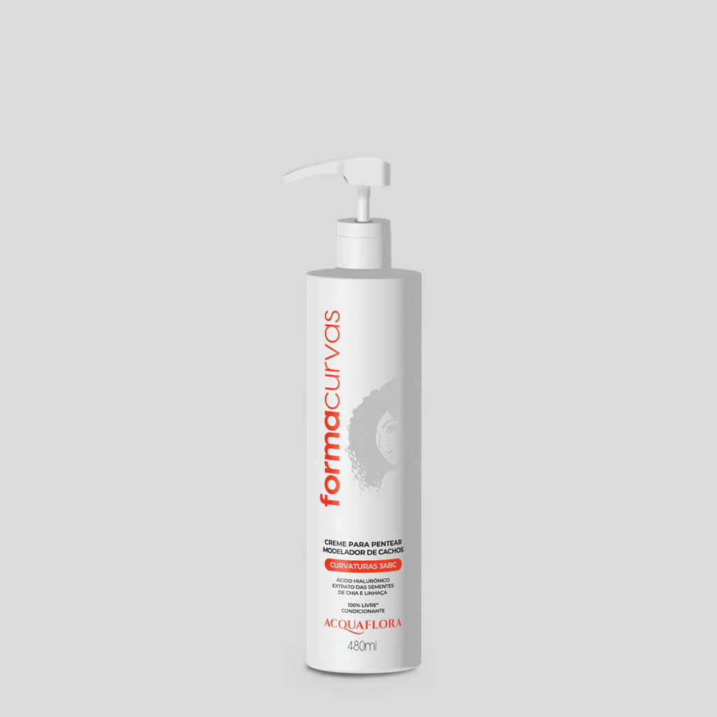 Detalhes do Kit Acquaflora Forma Curvas Shampoo Condicionador Tratamento Condicionante Creme de Pentear Cachos e Gelatina Suave (5 p