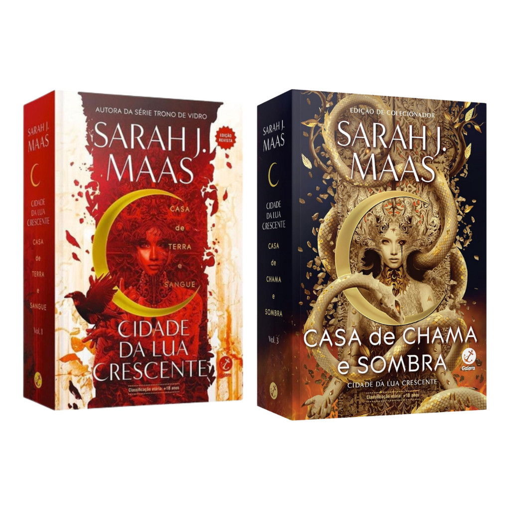 Kit 2 Livros -  Cidade Da Lua Crescente: Casa De Terra E Sangue + Casa De Chama E Sombra - Sarah J Maas