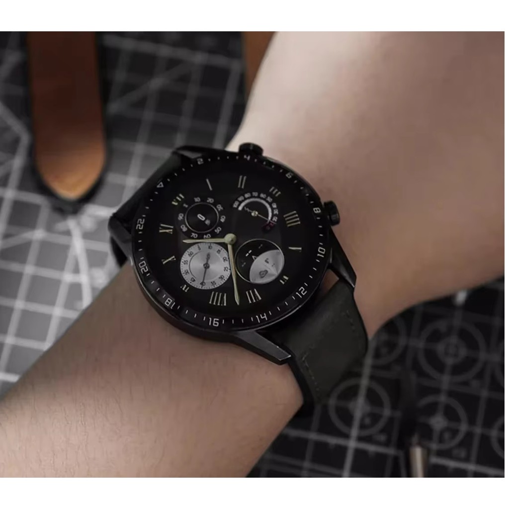 Pulseira Couro Full Fecho Magnetico P/ Garmin Forerunner 745 255 265 (46mm) / Venu 2 / Vivoactive 4