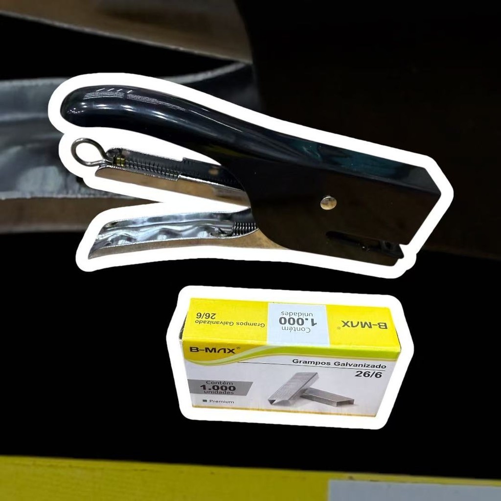 Kenux Grampeador Alicate Metal 25 Folhas 26/6 - 24/6 Grampline BM-K07 COM1000 Grampos