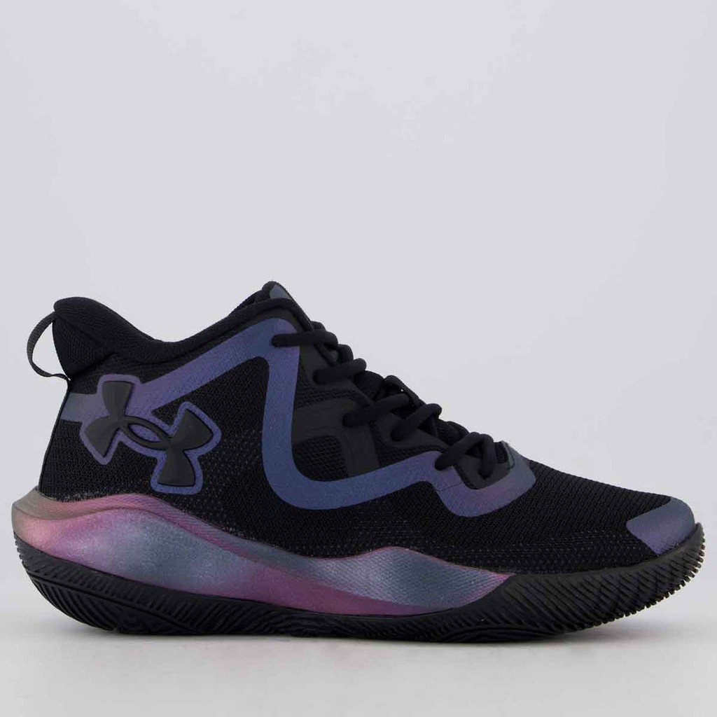 Tênis Under Armour Bankshot SE Preto e Roxo em Oferta na Shopee