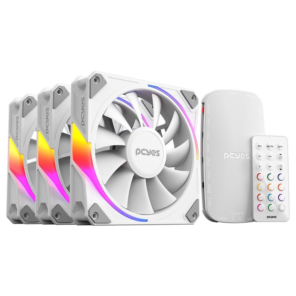 Kit Cooler Fan Para Gabinete 3Un Sangue Frio 3 Argb White Ghost 120Mm Pcyes