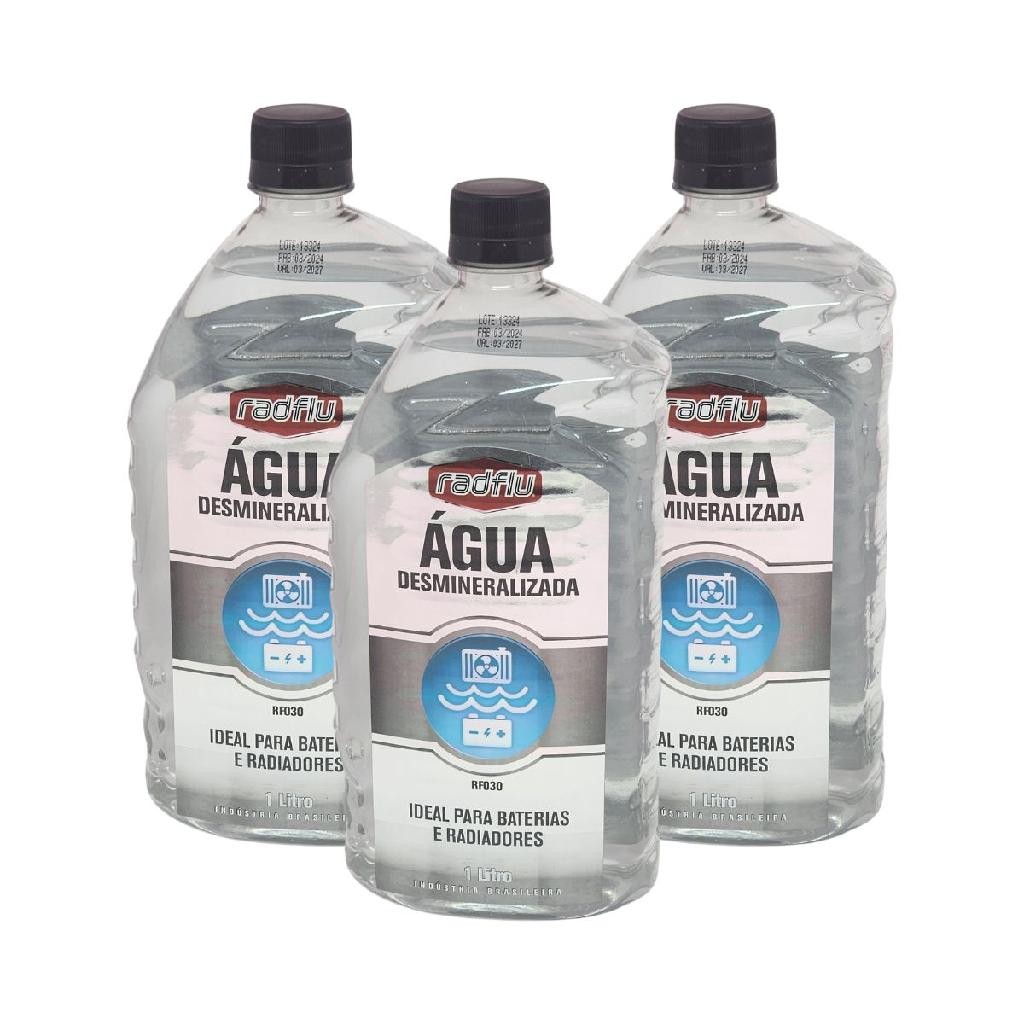 Kit Água Desmineralizada Radiadores Baterias 1L 3 Un.