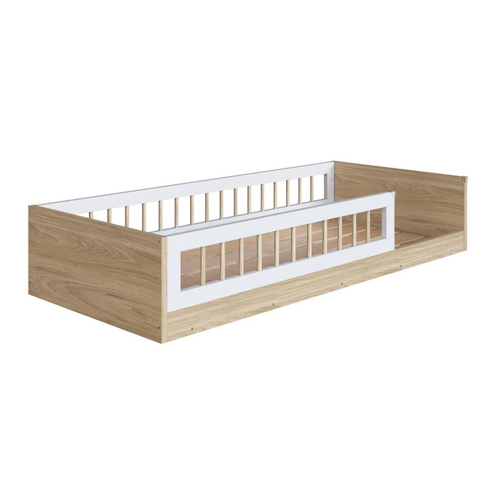 Cama Montessoriana Infantil Solteiro Affetto AFT015AVBC 188x78cm Aveiro Oak/Branco - Completa Móveis em Oferta na Shopee