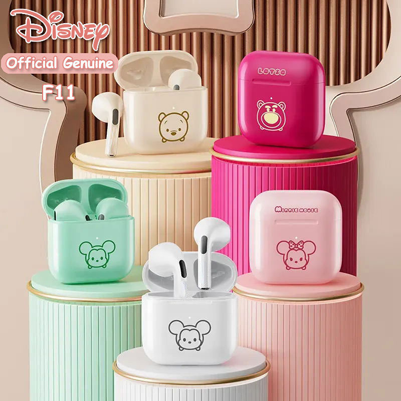 Disney F11 Fones De Ouvido Sem Fio Genuínos Bluetooth 5.3 , Estéreo Verdadeiro Com Microfone Embutido E Controles De Toq