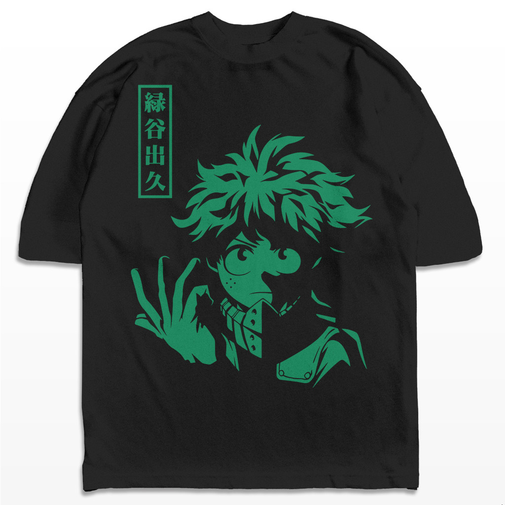 Camiseta Oversized Midoriya Izuku Boku no Hero Anime Streetwear Harajuku Aesthetic Camisa Unissex