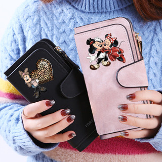 Carteira Mickey Minnie Feminina Cartão De Identificação Bolsa De Moedas Dobrável Longa Multifuncional Presente Para Meni em Oferta na Shopee