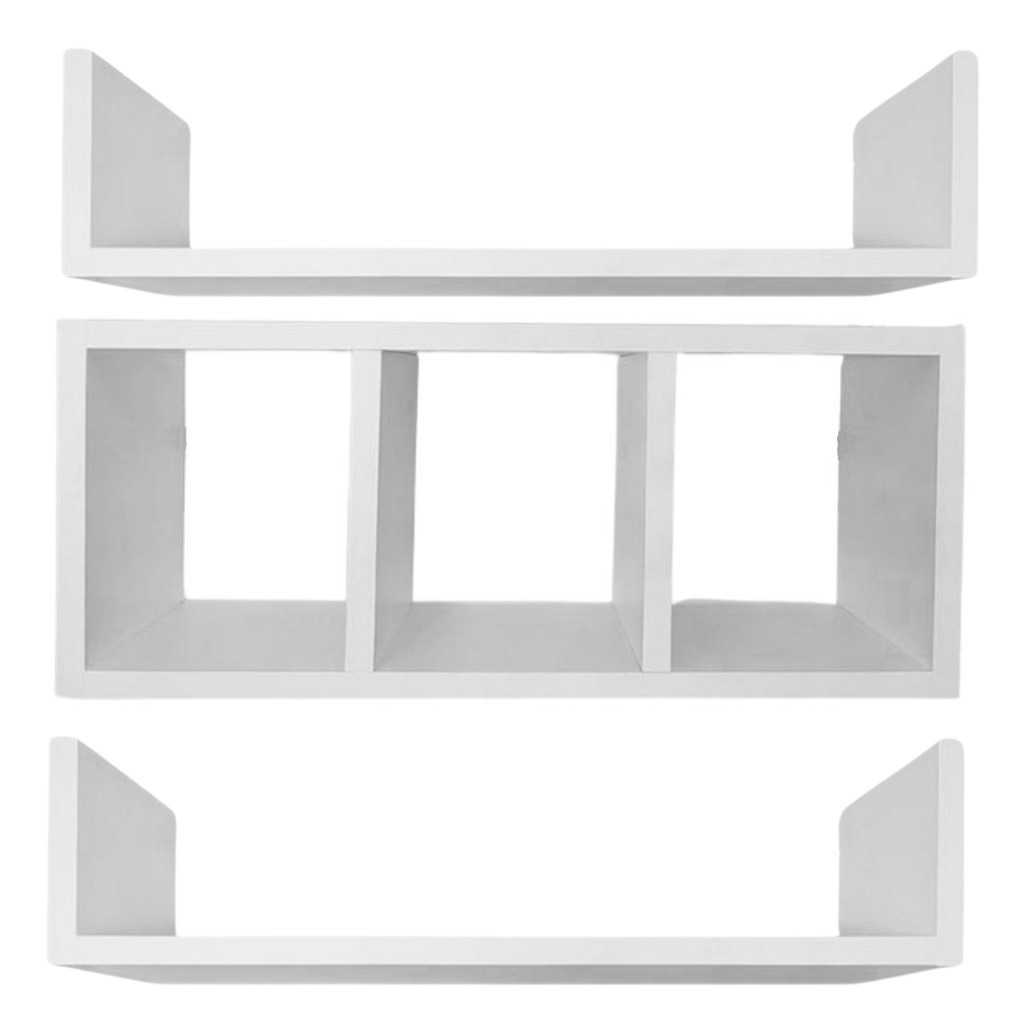 Nicho Para Papel Higiênico + 2 Prateleiras Em U Decorativo 100% MDF Branco fosco Tx em Oferta na Shopee