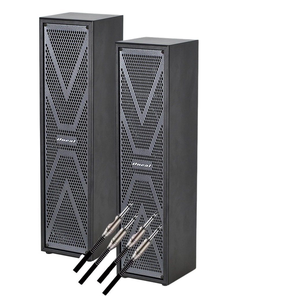 2 CAIXAS ACUSTICAS AMPLIFICADAS ONEAL OPB-404X-PT COM CABOS