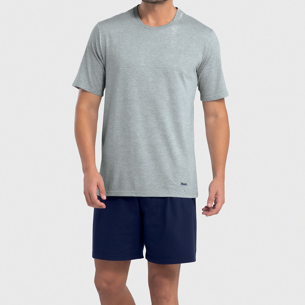Pijama Masculino Algodão Manga Curta Confortável Mash em Oferta na Shopee