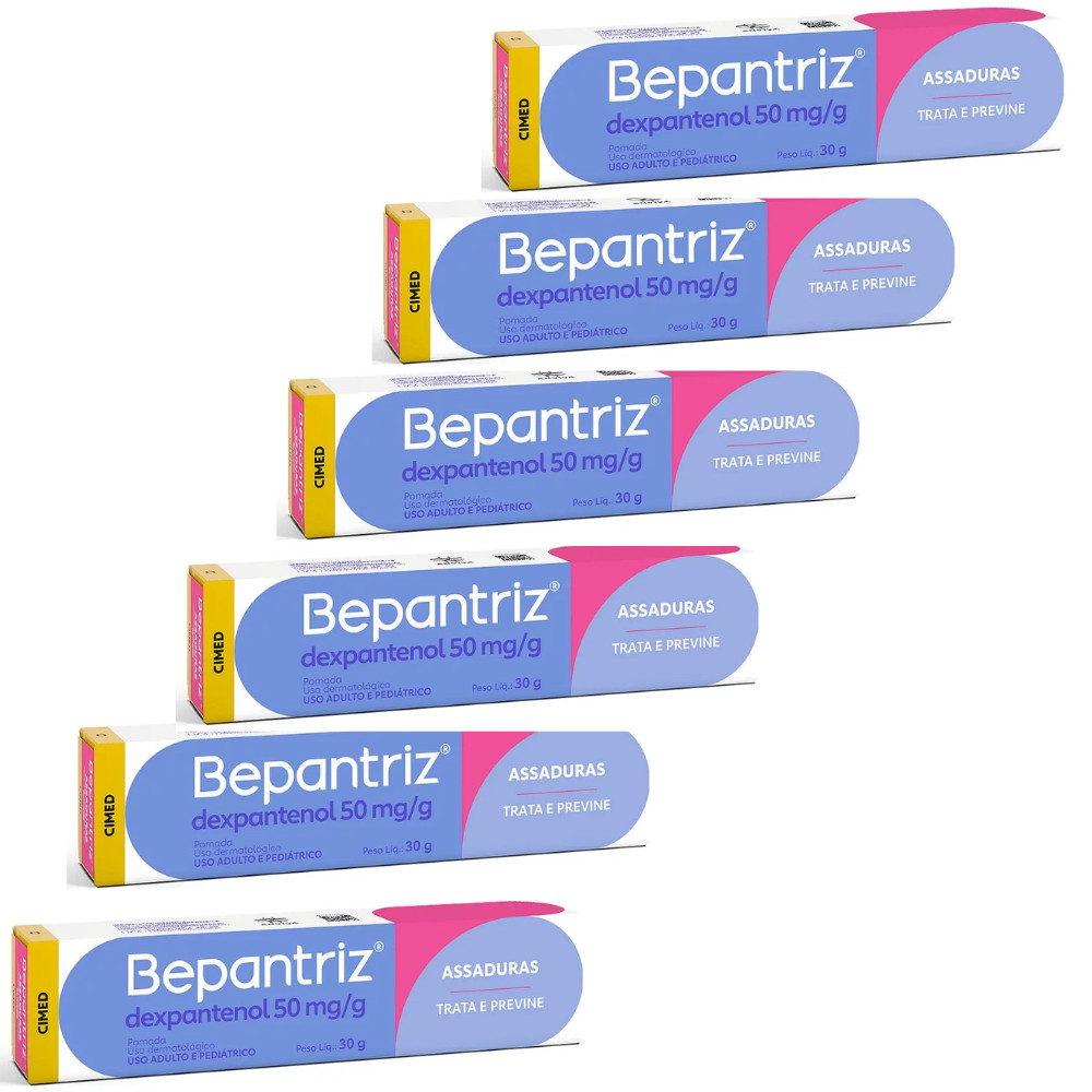Kit C/ 6un Bepantriz Pomada Para Assaduras 30g Cada em Oferta na Shopee