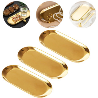 Bandeja Aco Inoxidavel Luxo Decorativa para Jóias Alimentos Dourado em Oferta na Shopee