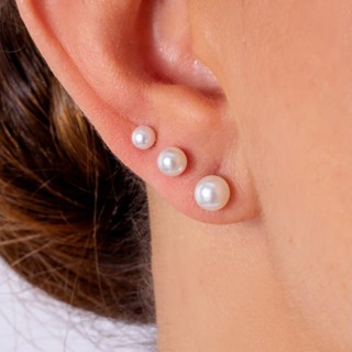 Trio de Brincos de Pérola em Oferta na Shopee