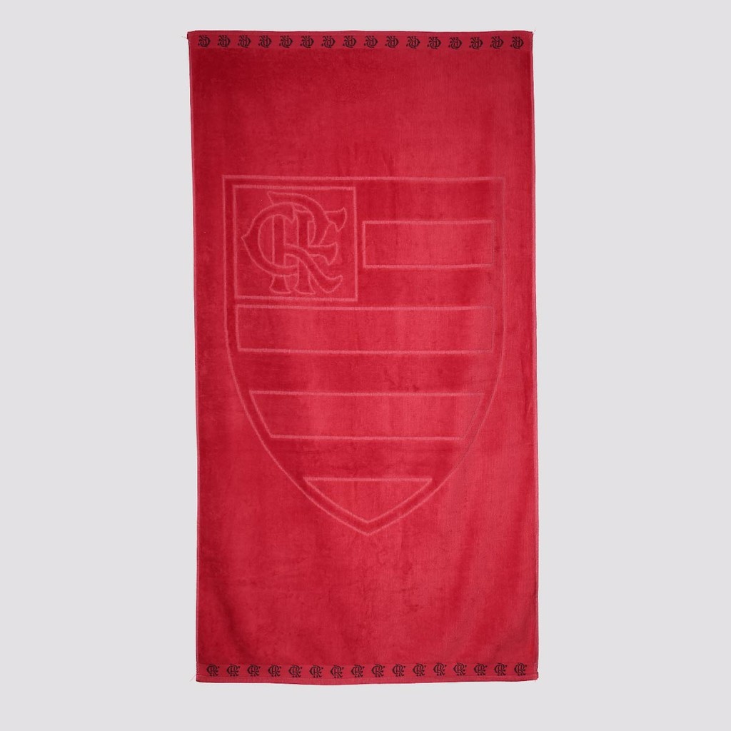 Toalha De Banho Bouton Flamengo Jacquard Vermelha e Preta - Home & Living