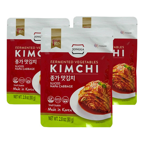 Kit Com 3 Pacotes De 80g Kimchi Conserva Coreano Jongga em Oferta na Shopee