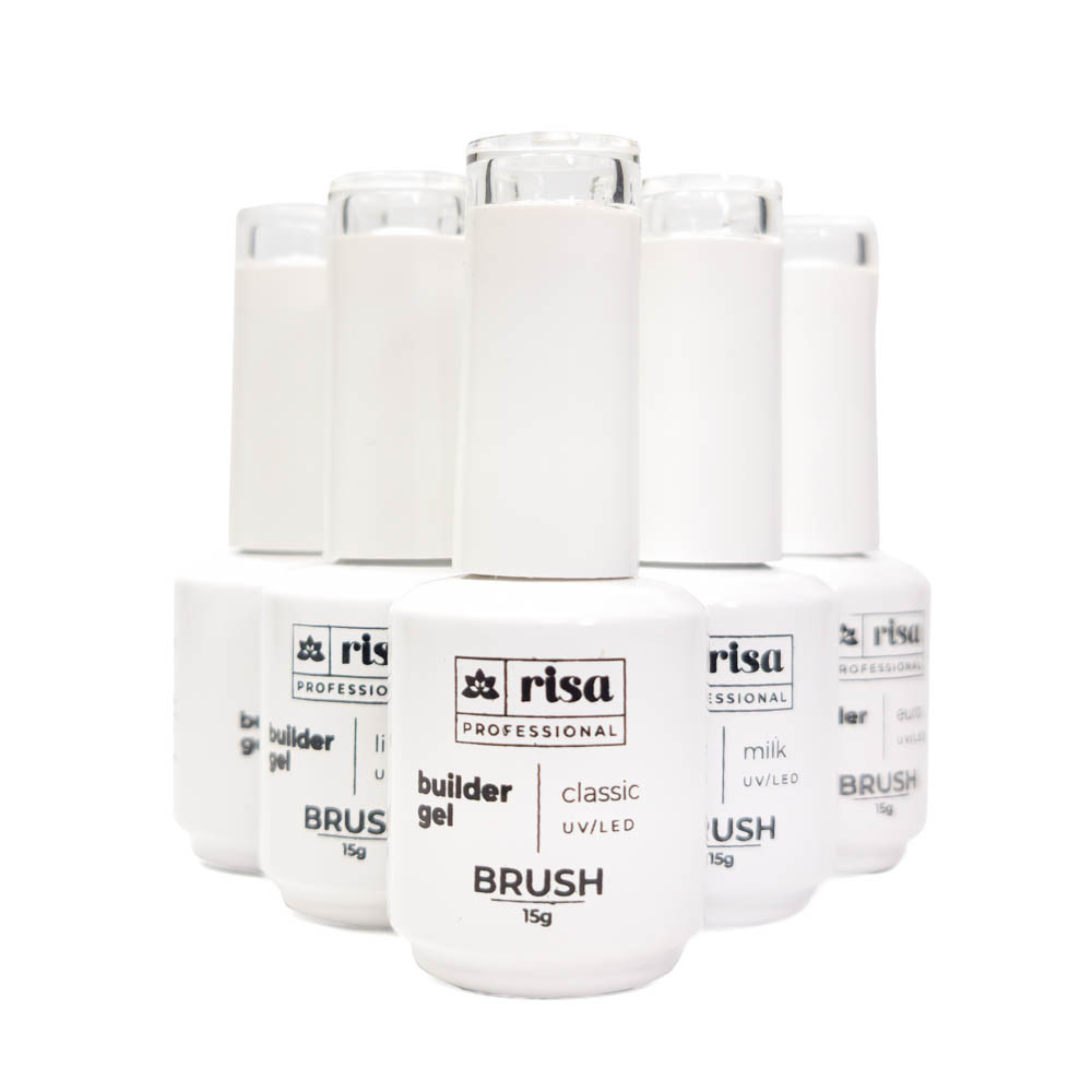 Builder Gel Brush 15g UV/LED - Risa Professional em Oferta na Shopee
