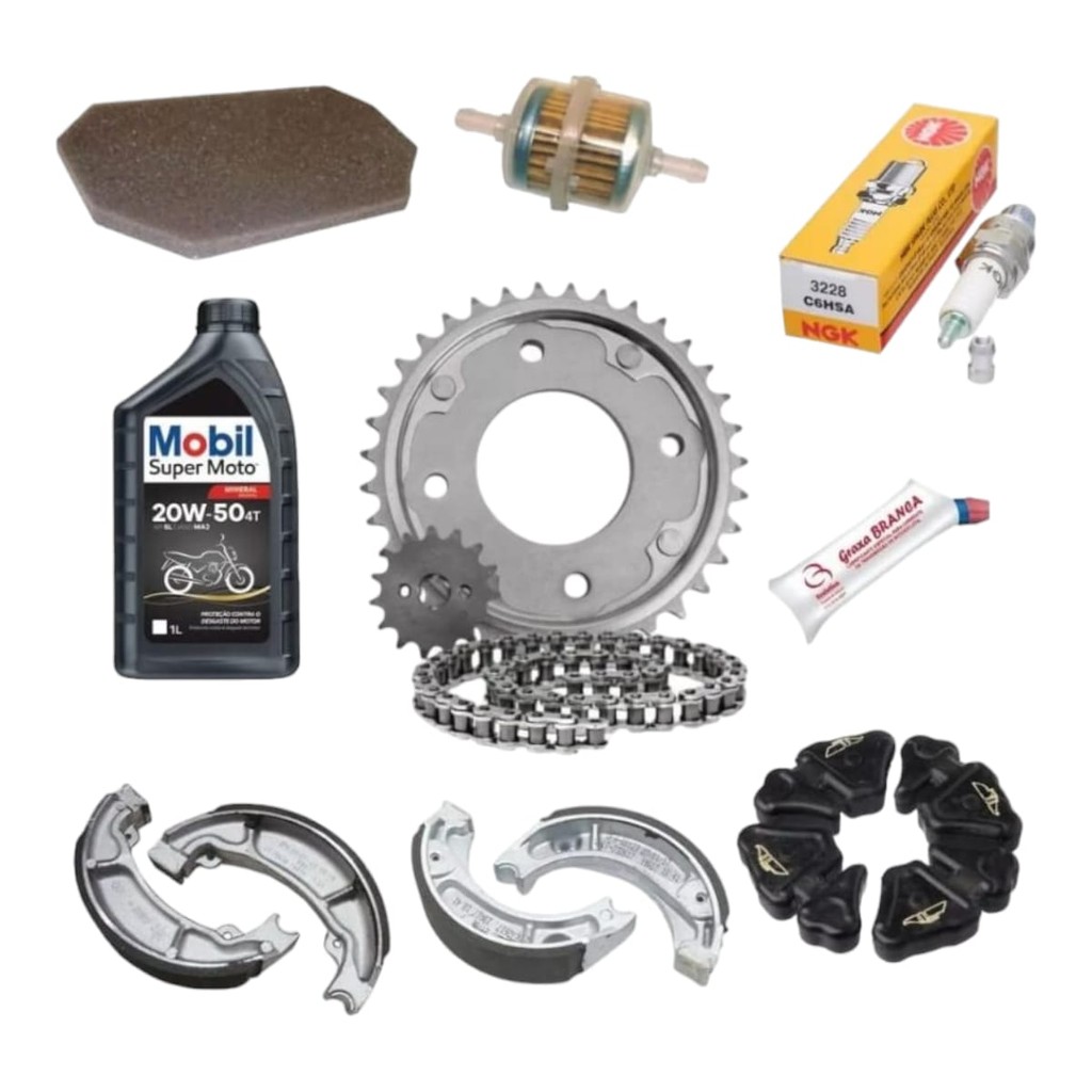 Kit Revisão Relação Filtro VELA LONA HONDA Biz 100 98 A 2005
