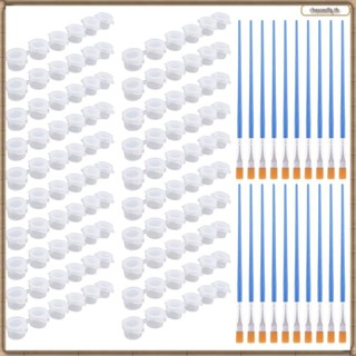 [Bymp] 20 Tiras 120 Potes De Tinta Vazios Mini Recipientes De Armazenamento Transparentes E 20 Peças Pincéis Pintura Art em Oferta na Shopee