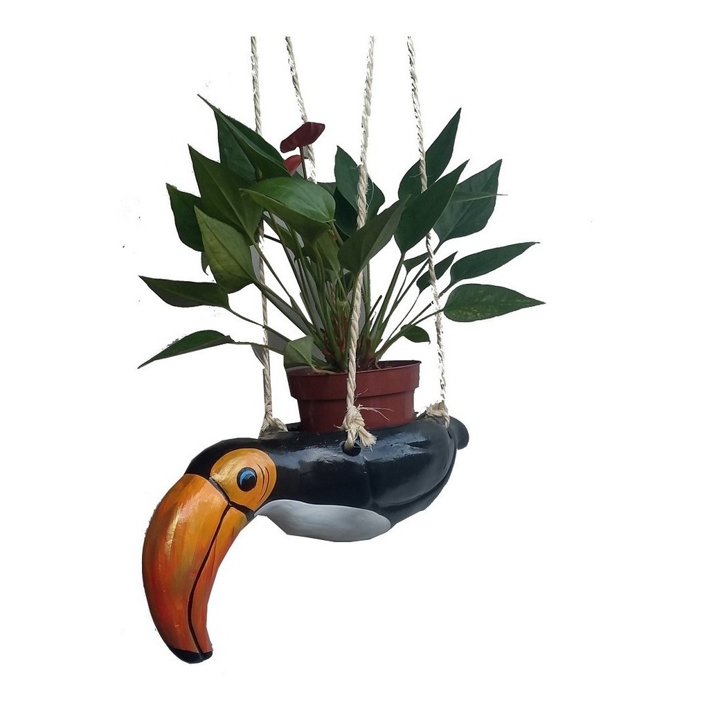 Vaso Cerâmica Cachepô Tucano P/ Planta Suculenta Jardim Cact