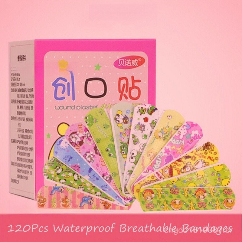 [Estoque pronto] 120Pcs Impermeável Respirável Bandagens Cute Cartoon Band Aid Hemostasis Bandagens Adesivas A em Oferta na Shopee