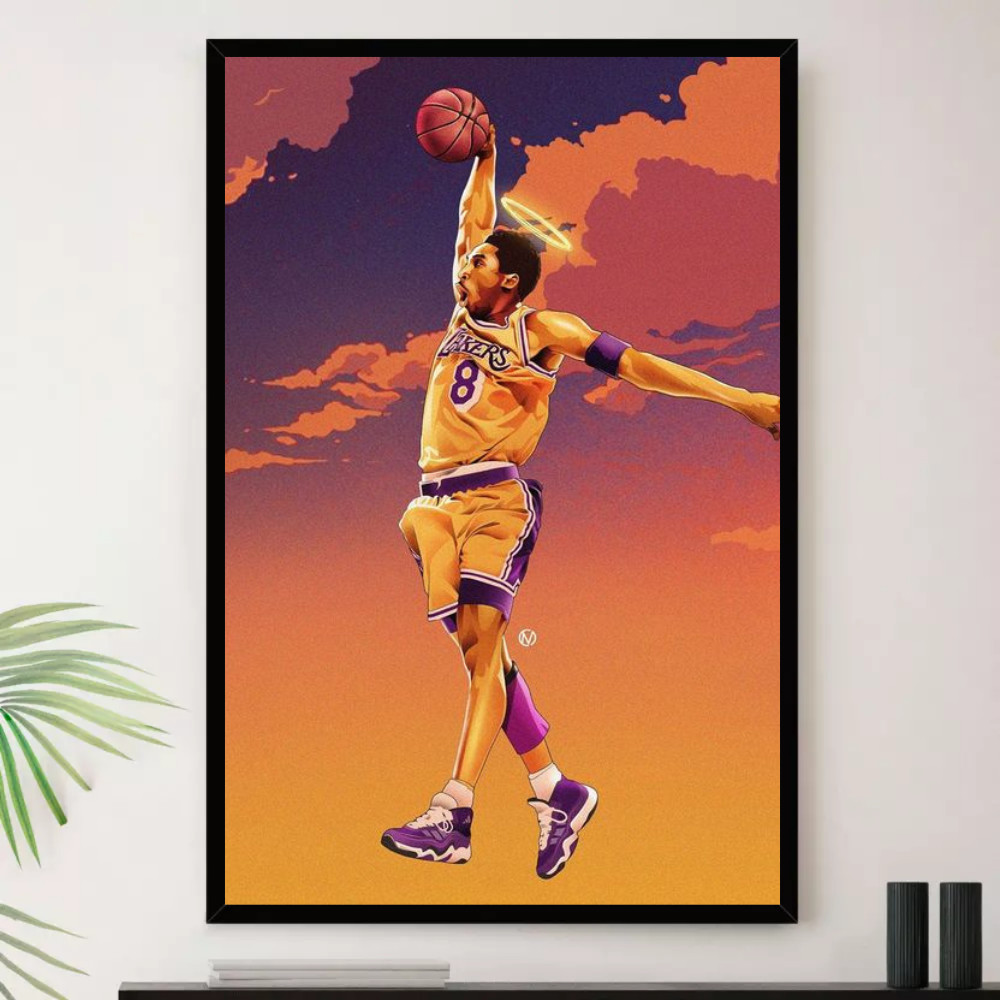 Quadro Kobe Bryant Anjo Enterrando Decorativo A4 23x33cm