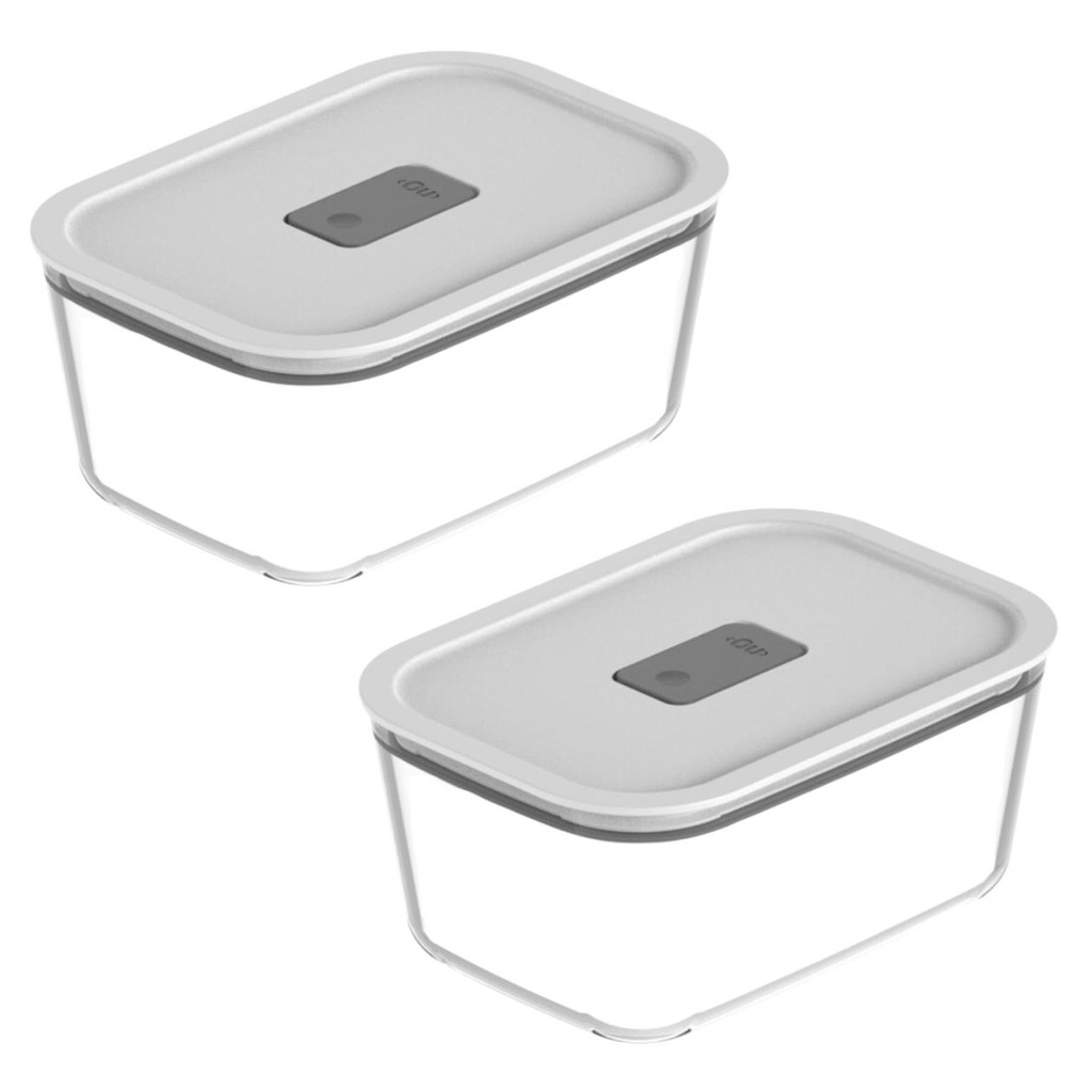 Kit Potes 1200ml Marmita C/ Tampa Hermética Vidro Transparente Cozinha Organizador Aliment...