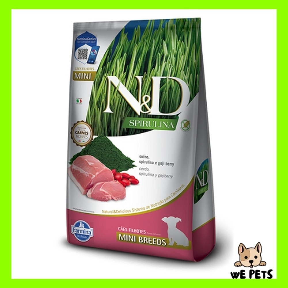 Ração 2Kg N&D Spirulina Cães Filhotes Raças Pequenas Suíno 2Kg