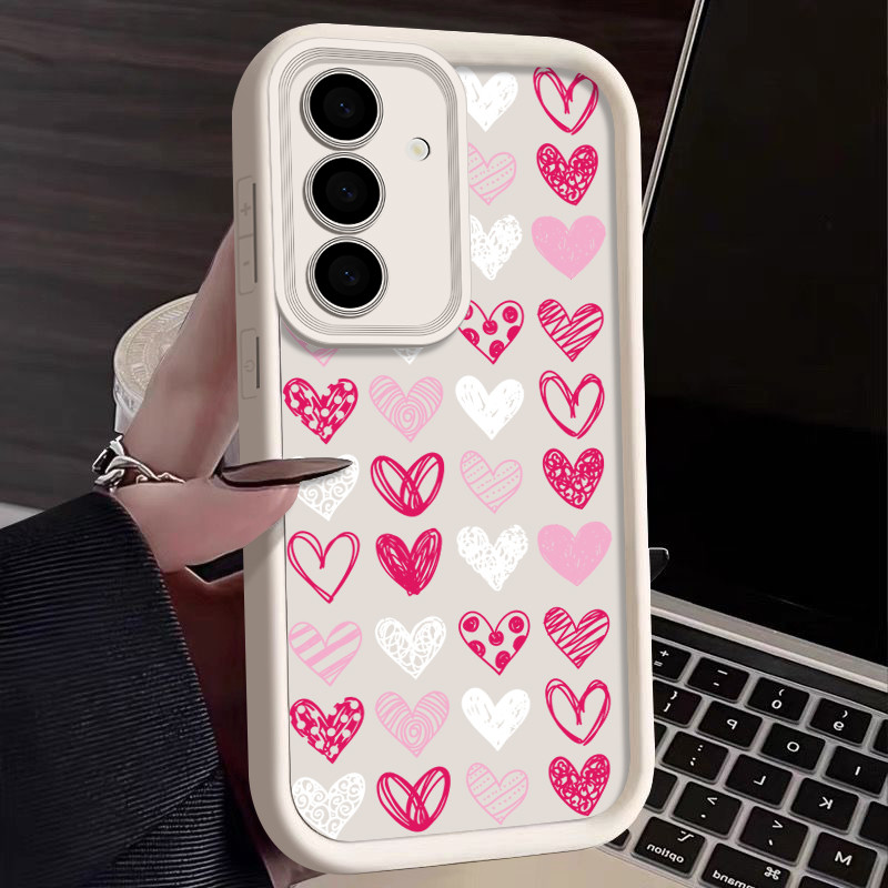 Colorido Amor Coração Macio TPU Silicone Caso Para Samsung Galaxy A56 A36 A55 A17 A16 A15 A14 A54 A35 A34 A53 A52 5G Cap