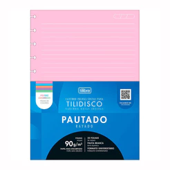 Bloco para tilidisco universitário colorido pauta branca 50 fls Tilibra