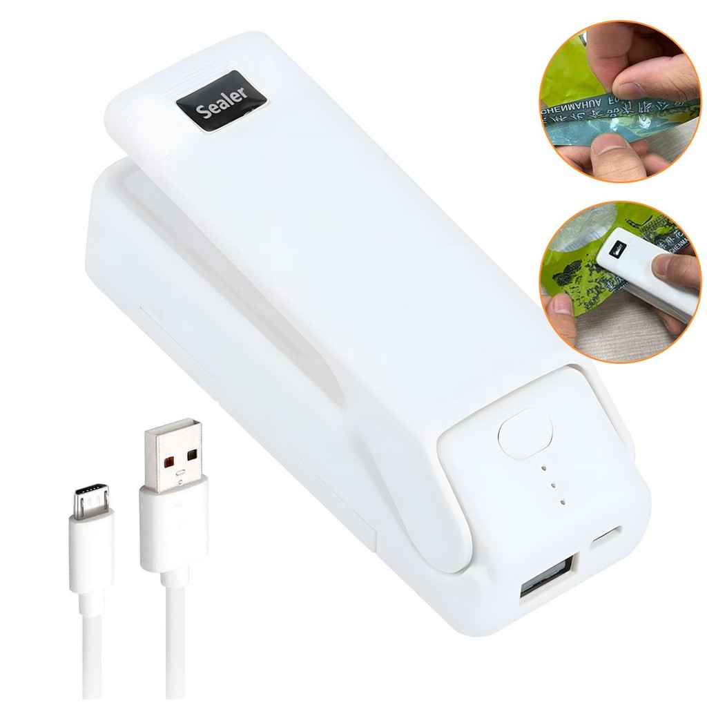 Mini Seladora Premium P/ Embalagem Portátil Recarregável USB