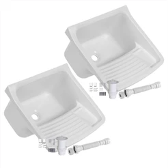 Tanque De Lavar Roupas Plástico 47 X 43cm Astra + Sifão - Cores Kit C/ 2