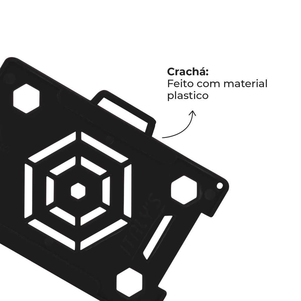 Porta Crachá Cartão Aberto C/ Cordão Retrátil Roller Clip