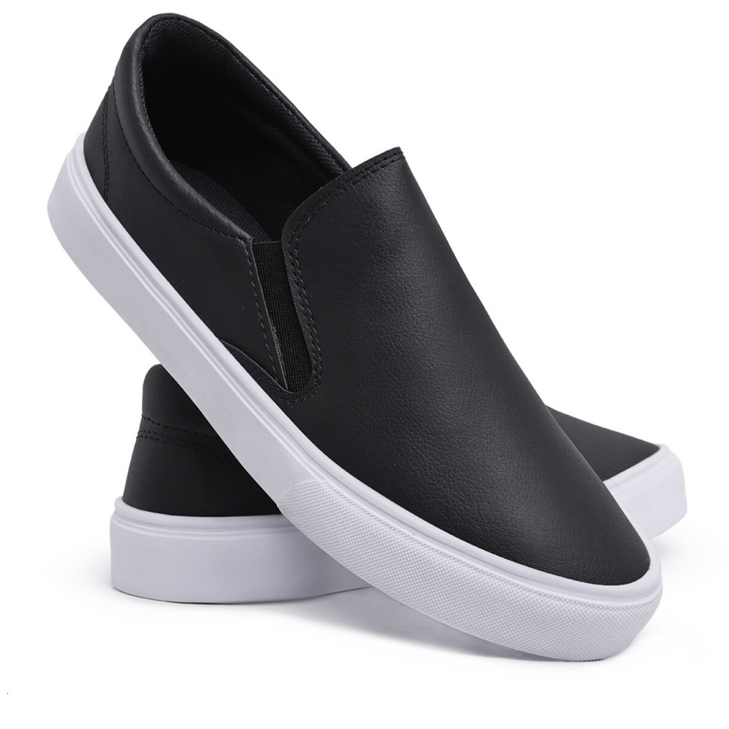Tênis Sapatênis Slip On Iate Casual Masculino Preto Sem Cadarço Confortável Envio Imediato em Oferta na Shopee