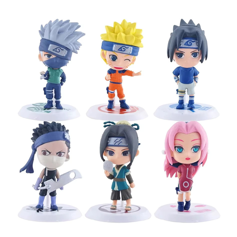 Action Figure Chibi Naruto Kit 6 Naruto Haku Zabuza Kakashi