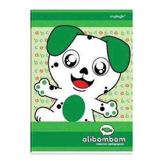 CADERNO BROCHURÃO CAPA DURA C/PAUTA ALIBOMBOM VERDE 80 FLS