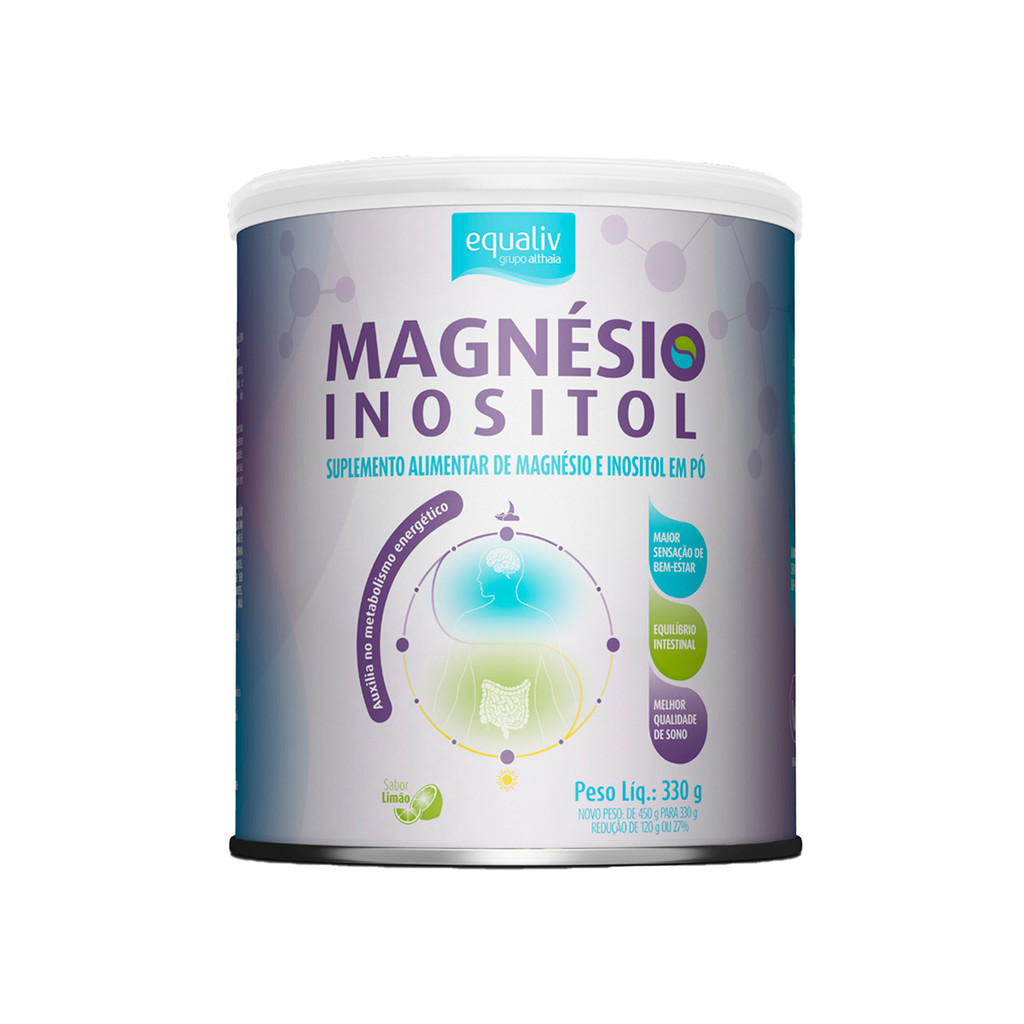 Magnésio Inositol da Equaliv Pote com 330g Sabor Limão em Oferta na Shopee