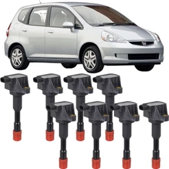 Kit 8 Bobina De Ignição Dianteira Traseira Honda Fit 1.4 8V 2004 2005 2006 2007 2008