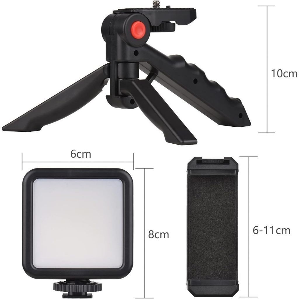 Tripé Estabilizador de Mão kit 5 em 1 gimbal Microfone Celular Gravação De Vídeo — imagem 2 de 2
