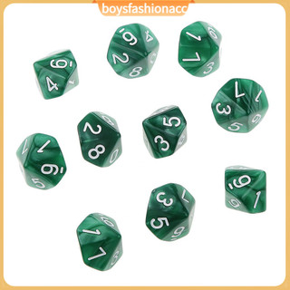 BF 10 Unidades Multiface Cor Sólida TRPG Jogo D10 Dados Poliédricos Adereços Para Festa Presente