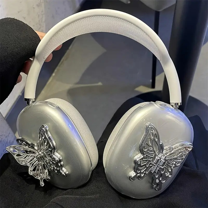Caixa Borboleta 3d Transparente Adequada Para Airpods Max Fone De Ouvido Sem Fio