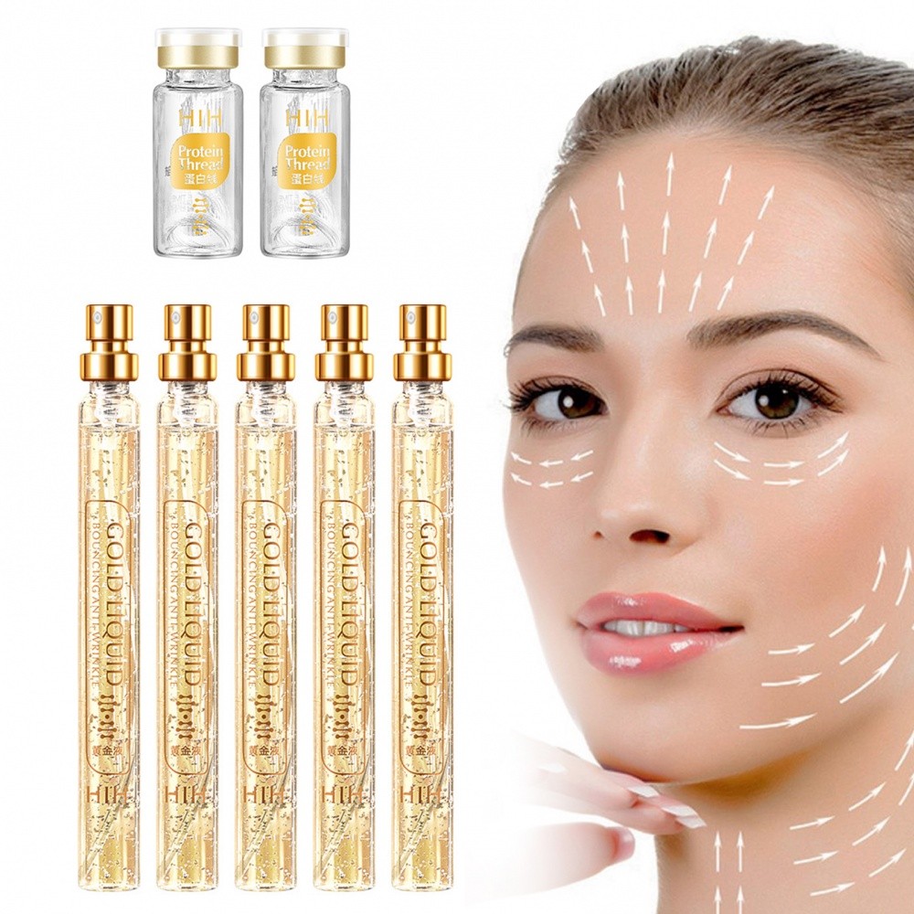 Conjunto De Levantamento De Fio De Colágeno Ativo Gold Face Essence Proteína Absorvível E Combinação De Essência Nano An em Oferta na Shopee